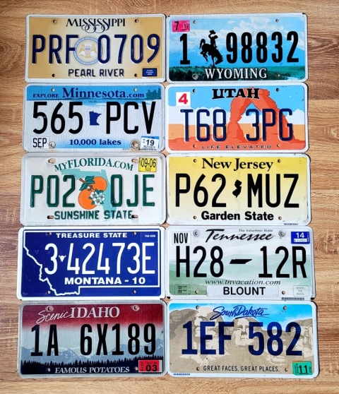 Zestaw 10 tablic USA