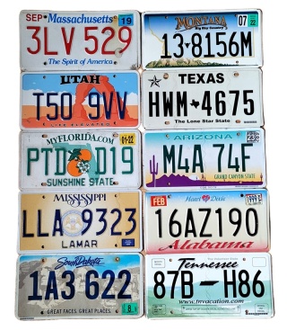 Zestaw 10 tablic USA